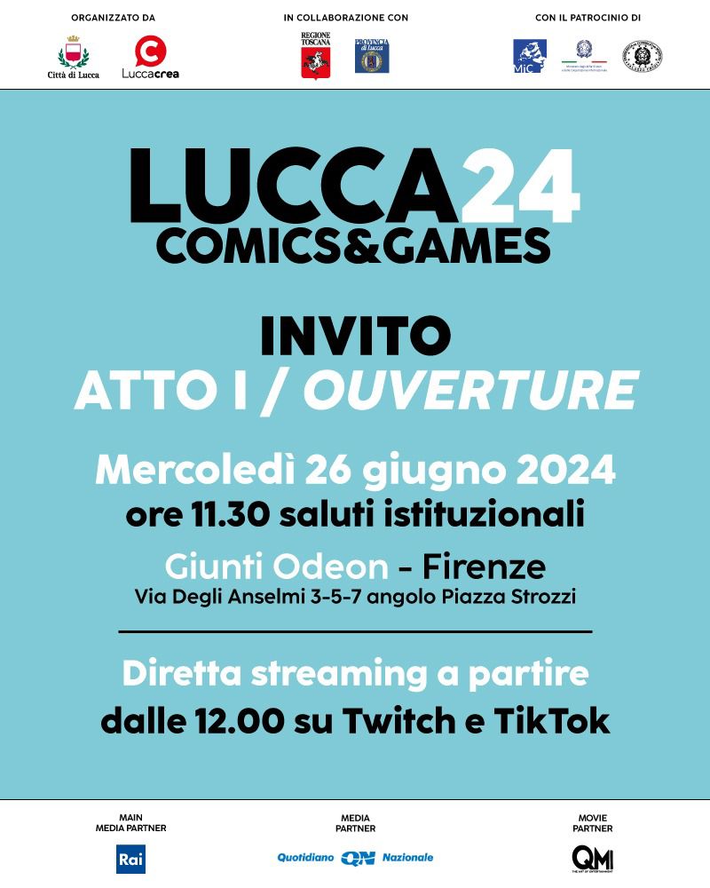 Il presidente Giani alla presentazione di Lucca Comics&Games 2024, mercoledì 26 alla Giunti Odeon